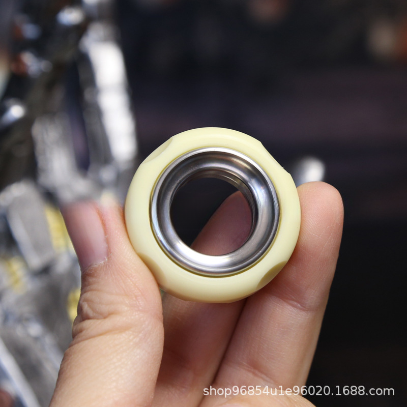Cheese Ring Ratchet EDC Push Button Adult Metal Stress Relief Toy Stainless Steel POM Ring Push Button