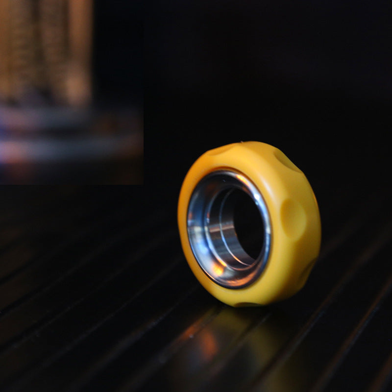 Cheese Ring Ratchet EDC Push Button Adult Metal Stress Relief Toy Stainless Steel POM Ring Push Button