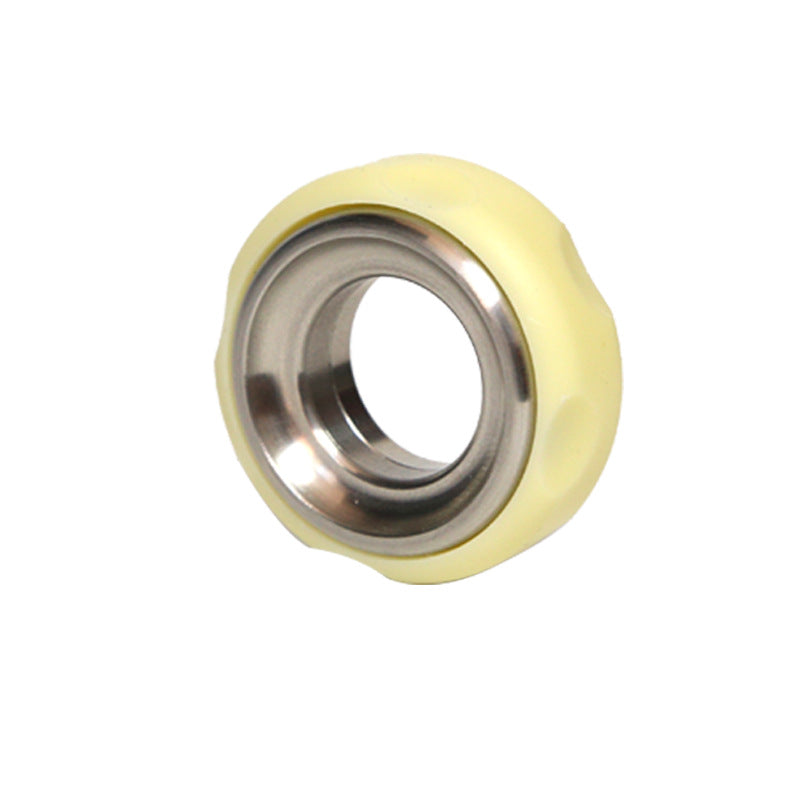 Cheese Ring Ratchet EDC Push Button Adult Metal Stress Relief Toy Stainless Steel POM Ring Push Button