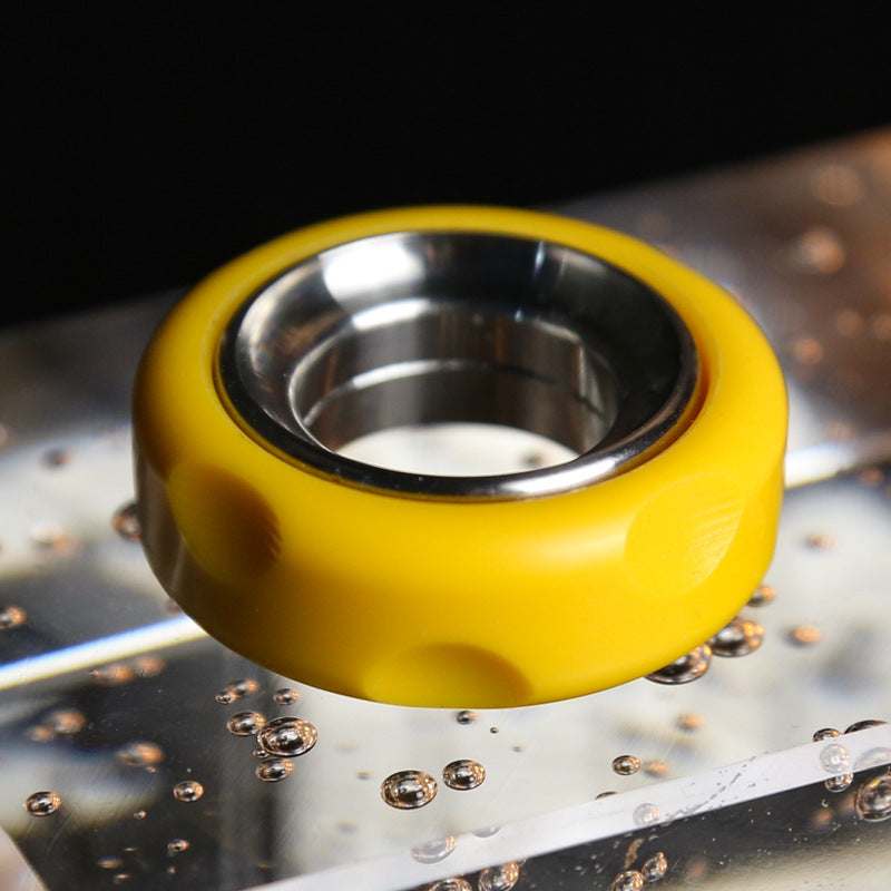 Cheese Ring Ratchet EDC Push Button Adult Metal Stress Relief Toy Stainless Steel POM Ring Push Button