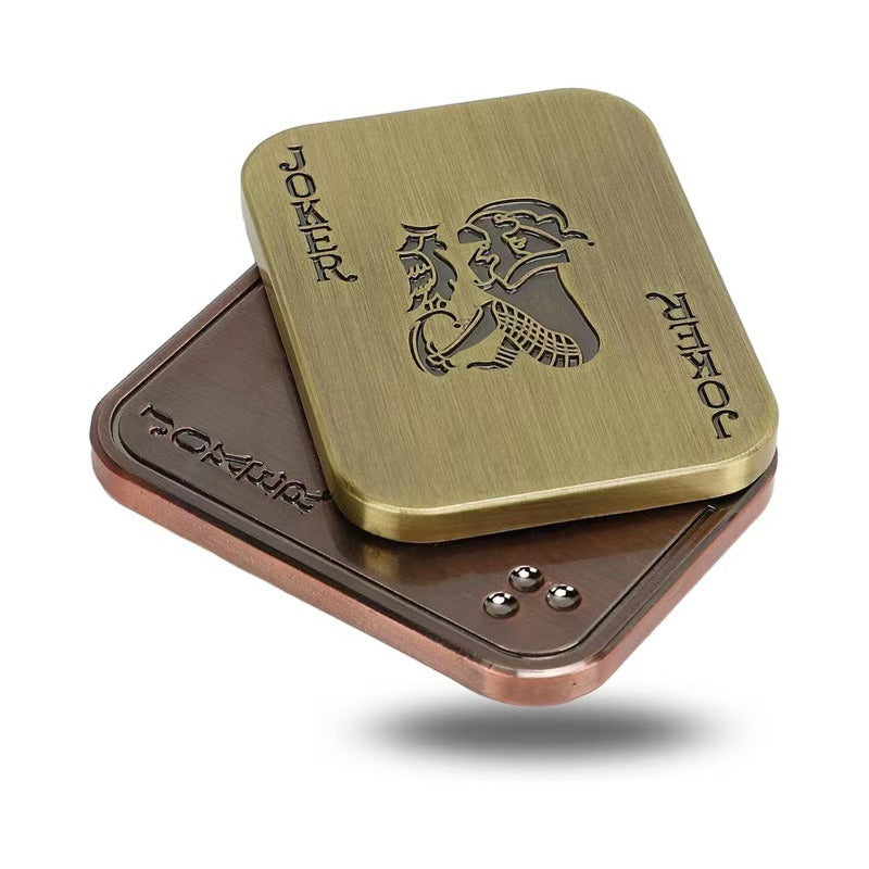 Jacks and Kings EDC Metal Card Pusher Finger Toy Stress Relief Toy Side-Push Card Pusher