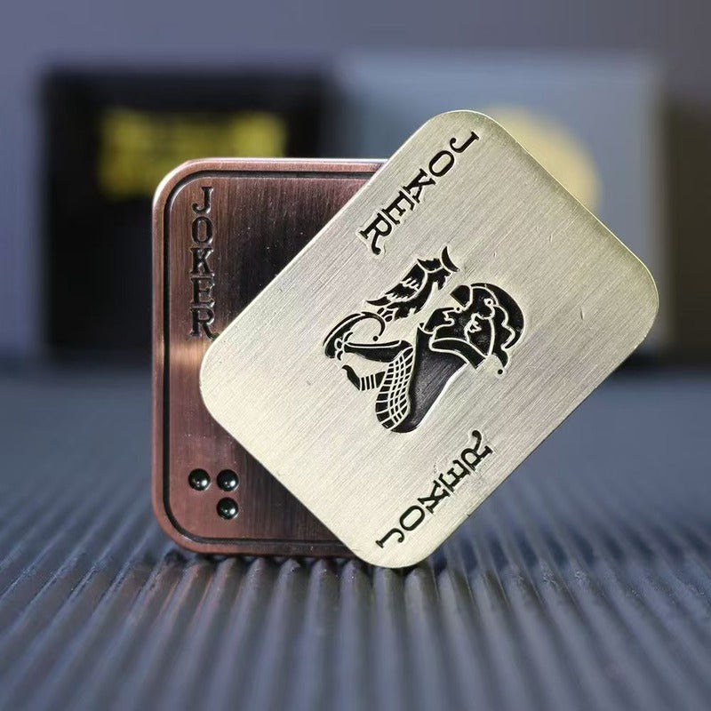 Jacks and Kings EDC Metal Card Pusher Finger Toy Stress Relief Toy Side-Push Card Pusher