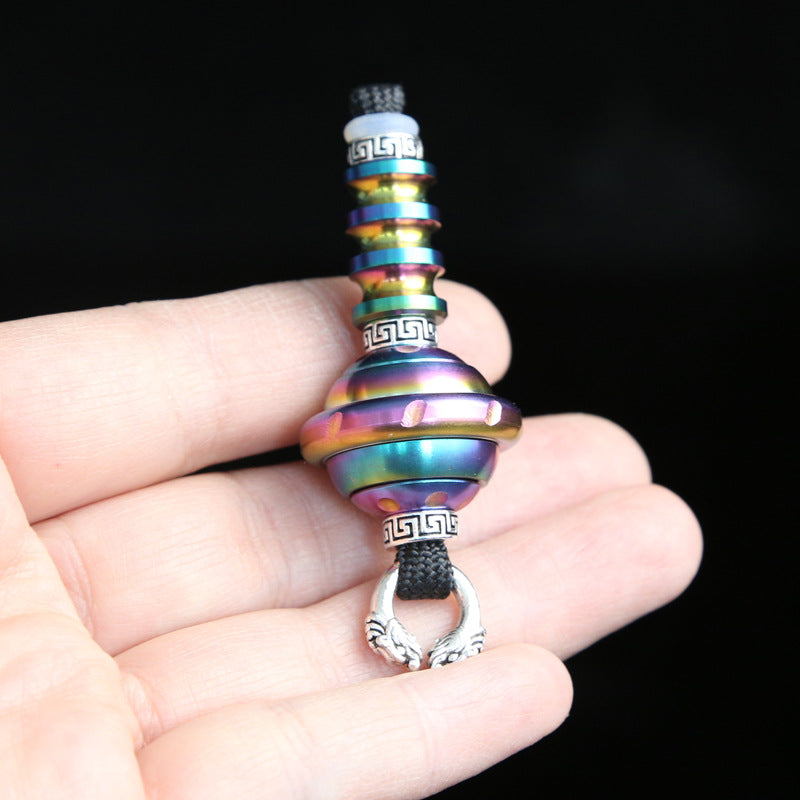 Rainbow Stainless Steel Knife Pendant Fidget Spinner Adult Metal Stress Relief Toy EDC Outdoor Knife Pendant