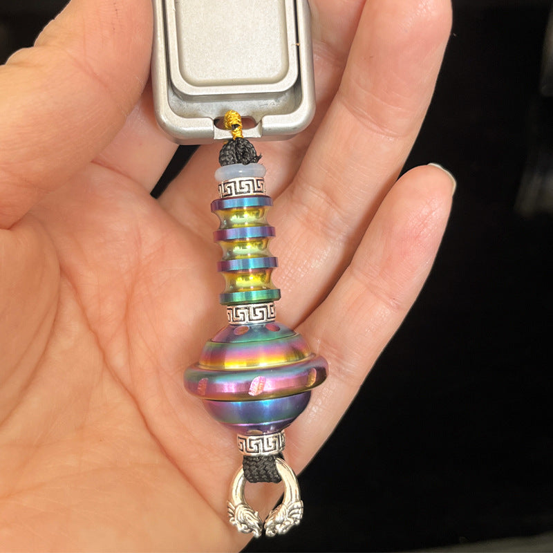 Rainbow Stainless Steel Knife Pendant Fidget Spinner Adult Metal Stress Relief Toy EDC Outdoor Knife Pendant