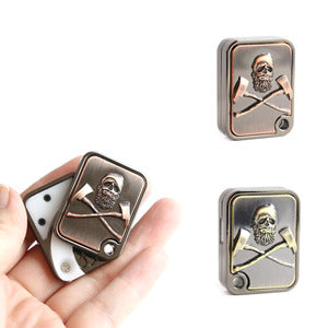 Skull-headed battle-axe push-to-release stress toy EDC metal toy Stress-relief toy Snap-to-release coin