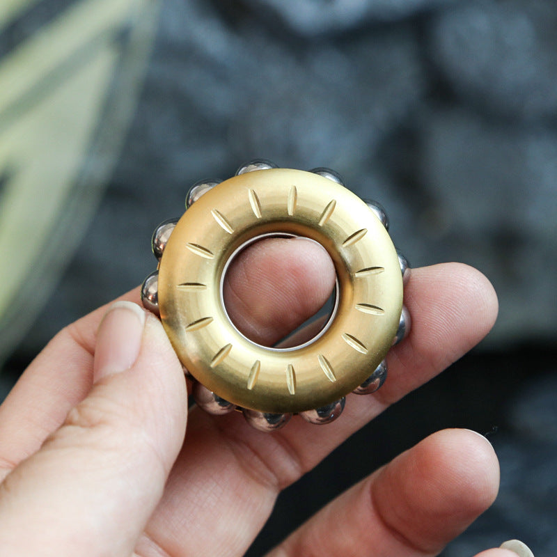 Spinning Bead Fidget Spinner EDC Adult Stress Relief Toy Mechanical Spinner Stress Relief Tool Card Pusher