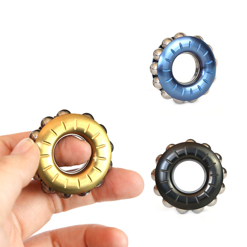 Spinning Bead Fidget Spinner EDC Adult Stress Relief Toy Mechanical Spinner Stress Relief Tool Card Pusher