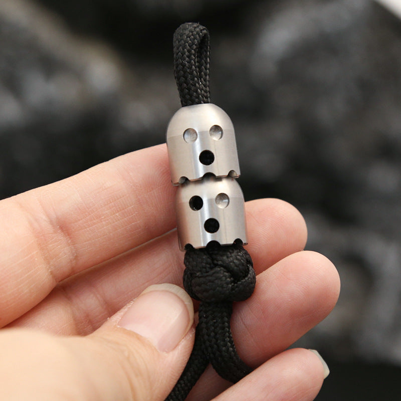 Stainless Steel Cyclops Ghost Knife Pendant Push-Pull Card Holder Pendant Keyring Pendant Outdoor Paracord Lanyard EDC