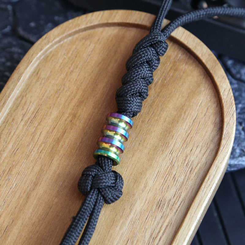 Stainless Steel Tri-Spiral Waterjet Pendant EDC Snap Coin Card Holder Pendant Keyring Pendant Outdoor Paracord