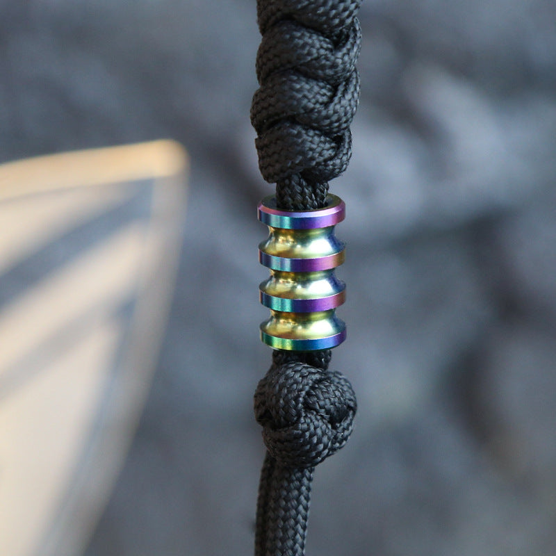 Stainless Steel Tri-Spiral Waterjet Pendant EDC Snap Coin Card Holder Pendant Keyring Pendant Outdoor Paracord