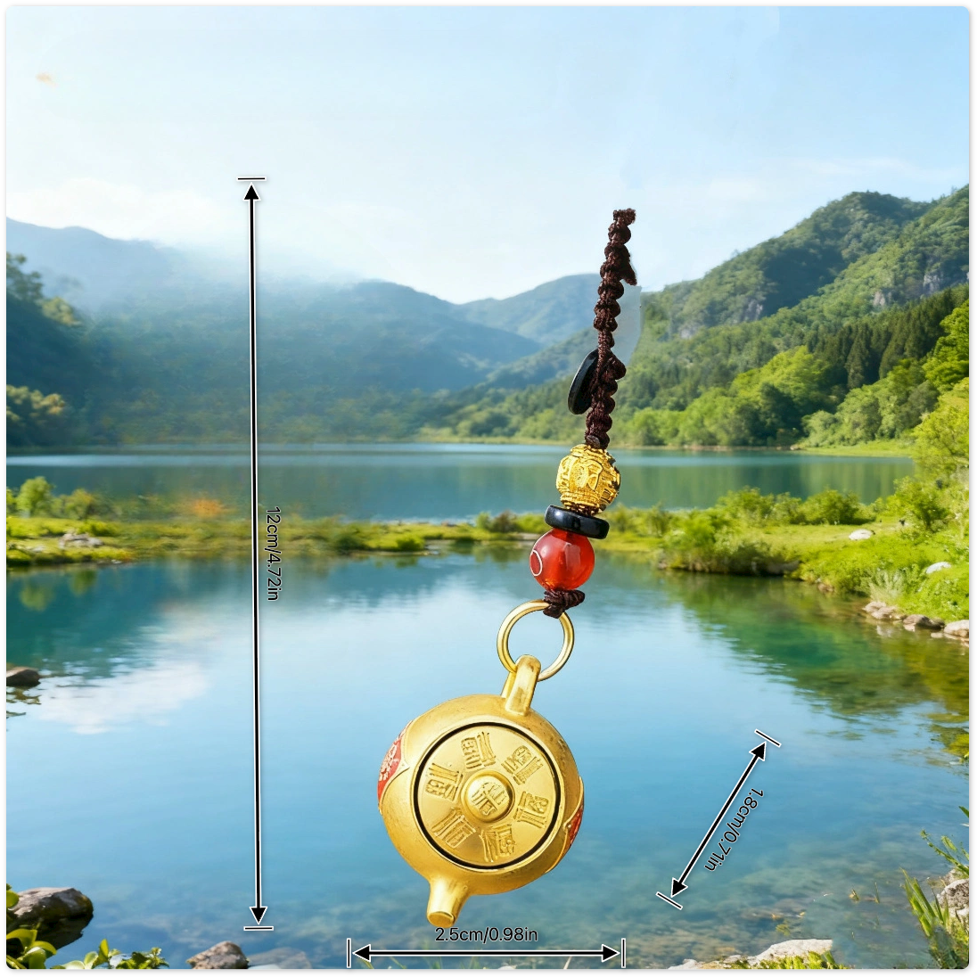 Teapot Keychain, Make a Fortune Every Day Pendant, Portable Coin Purse Accessory