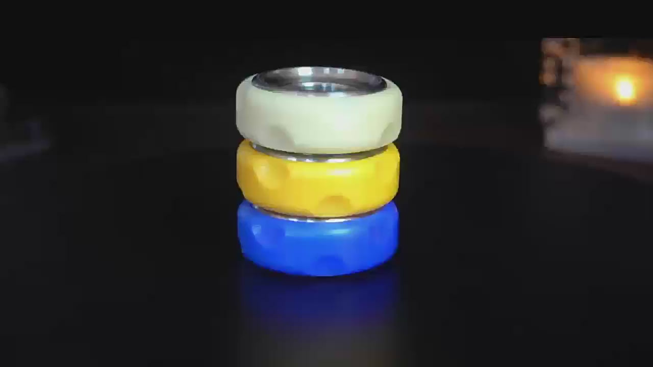 Cheese Ring Ratchet EDC Push Button Adult Metal Stress Relief Toy Stainless Steel POM Ring Push Button